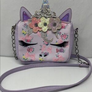 Unicorn Floral Kids Crossbody Bag - Purple
